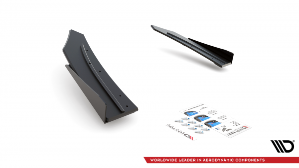 Robuste Racing Heck Ansatz Flaps Diffusor +Flaps für Mercedes-AMG C43 Coupe C205 schwarz Hochglanz