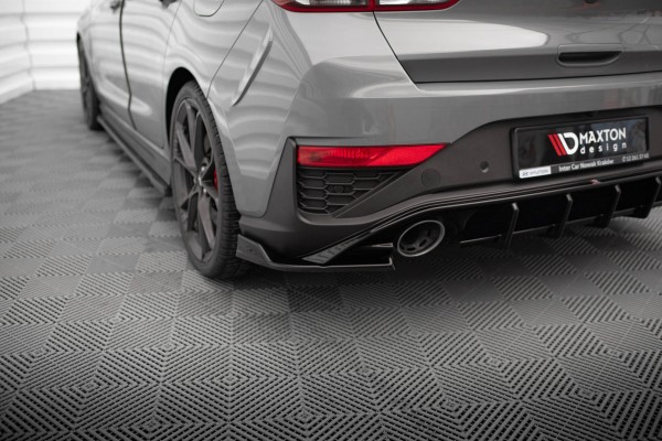Heck Ansatz Flaps Diffusor V.6 für Hyundai I30 N Hatchback Mk3 Facelift schwarz Hochglanz