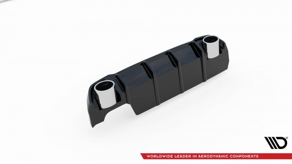 Diffusor Heck Ansatz für + Endschalldampfer Sportauspuff Attrappe Peugeot 308 SW Mk2 Facelift