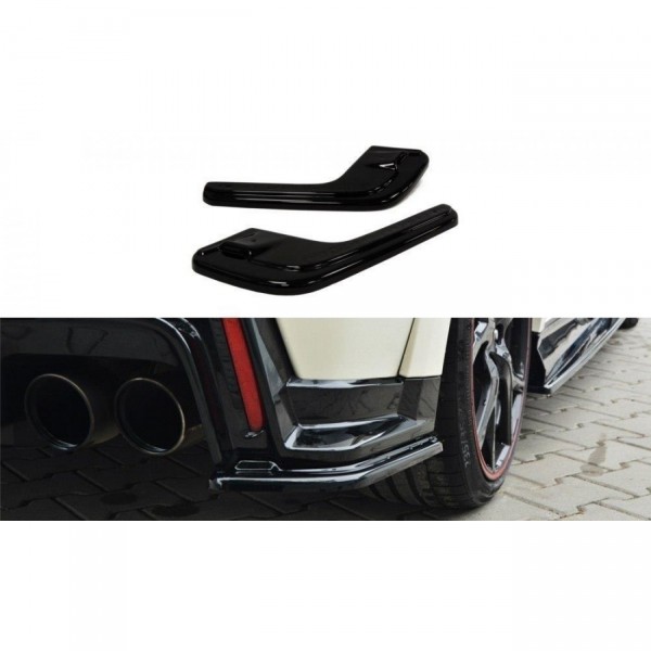 Heck Ansatz Flaps Diffusor für HONDA CIVIC IX TYPE R schwarz Hochglanz