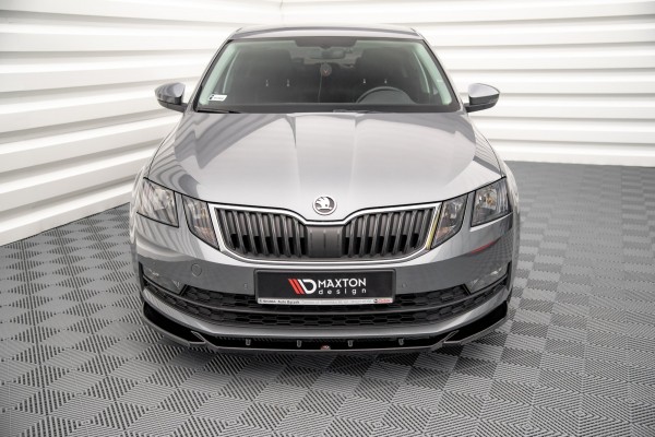 Front Ansatz V.2 für Skoda Octavia Mk3 Facelift schwarz Hochglanz