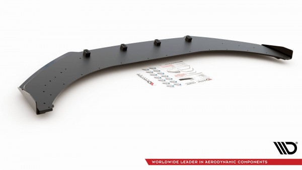 Robuste Racing Front Ansatz für passend +Flaps für Volkswagen Arteon R-Line schwarz Hochglanz