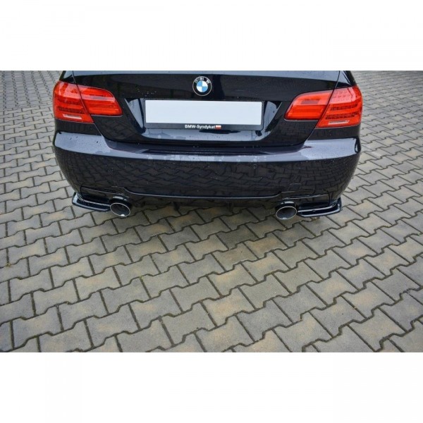Heck Ansatz Flaps Diffusor für BMW 3er E92 M Paket FACELIFT schwarz Hochglanz