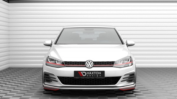 Front Ansatz für Seite Volkswagen Golf GTI Mk7 Facelift schwarz Hochglanz