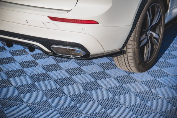 Mittlerer Diffusor Heck Ansatz DTM Look für Volvo XC60 Mk2 R-Design schwarz Hochglanz