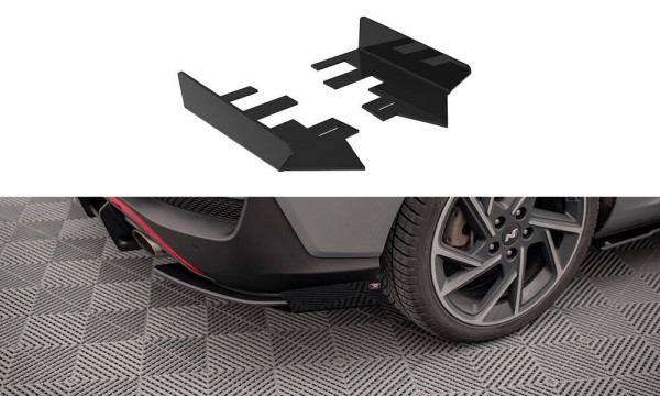 Hintere Seiten Flaps für Hyundai I30 Fastback N-Line Mk3 Facelift schwarz Hochglanz