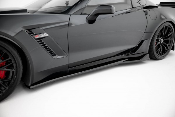 Seitenschweller Ansatz für Chevrolet Corvette Z06 C7 schwarz Hochglanz