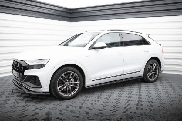 Seitenschweller Ansatz für V.2 für Audi SQ8 / Q8 S-Line Mk1 schwarz Hochglanz