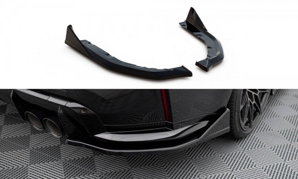 Heck Ansatz Flaps Diffusor V.3 für CSL Look BMW M3 Limousine / Touring G80 / G81 schwarz Hochglanz