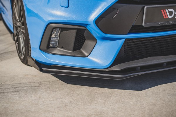 Robuste Racing Front Ansatz für passend +Flaps für Ford Focus RS Mk3 schwarz Hochglanz