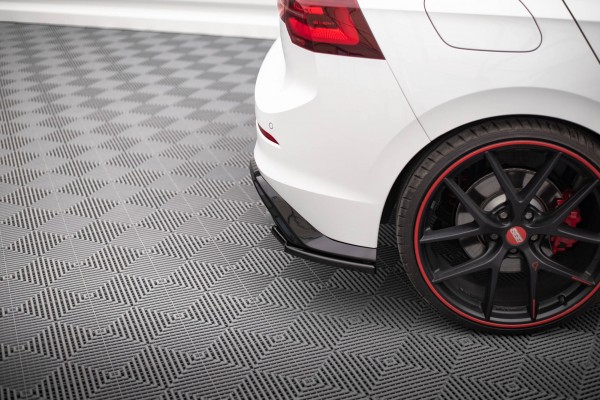 Heck Ansatz Flaps Diffusor V.3 für Volkswagen Golf GTI Mk8 schwarz Hochglanz