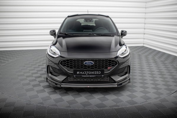Front Ansatz V.3 für Ford Fiesta ST Mk8 Facelift schwarz Hochglanz