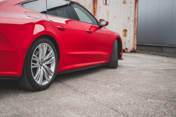 Seitenschweller Ansatz für Audi A7 S-Line C8 / S7 C8 schwarz Hochglanz
