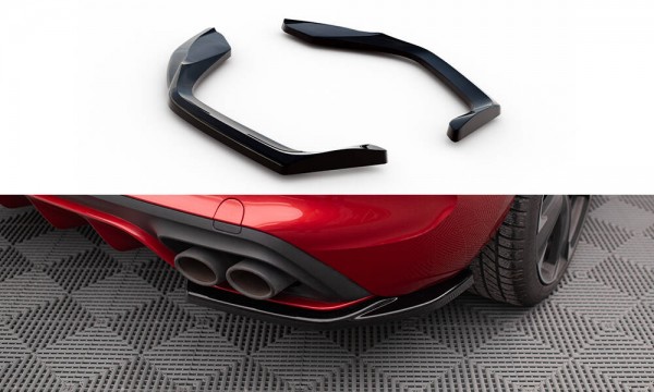 Heck Ansatz Flaps Diffusor V.1 für Cupra Leon Hatchback Mk1 schwarz Hochglanz