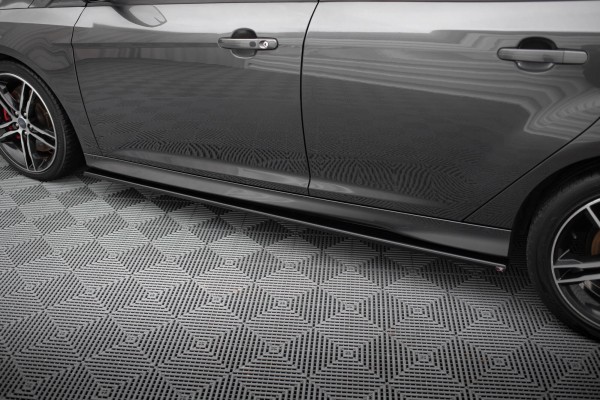 Seitenschweller Ansatz für Ford Focus ST / ST-Line Mk3 / Mk3 FL Hatchback / Kombi schwarz Hochglanz