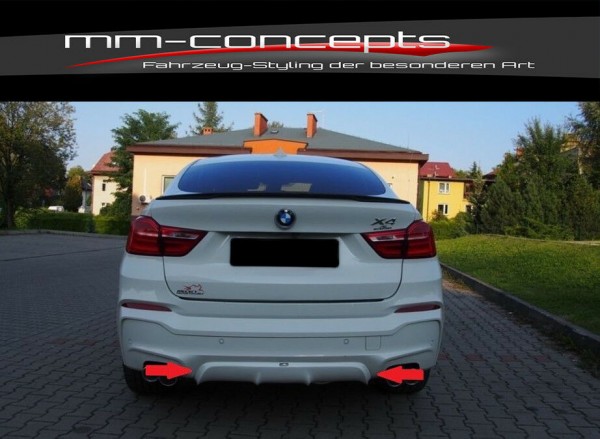 Diffusor für BMW X4 Typ F26 AB Bj. 2014 M Performance Paket Heck Ansatz