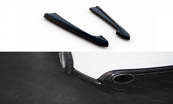 Heck Ansatz Flaps Diffusor V.2 für Audi RS7 C7 Facelift schwarz Hochglanz