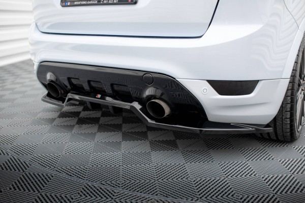 Hinten Splitter (mit einem vertikalem balken) für Ford Kuga ST Mk1 schwarz Hochglanz