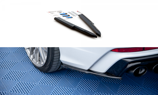 Heck Ansatz Flaps Diffusor für Audi A6 S-Line / S6 C8 schwarz Hochglanz