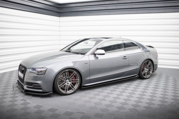 Seitenschweller Ansatz für V.2 für Audi S5 / A5 S-Line Coupe 8T schwarz Hochglanz
