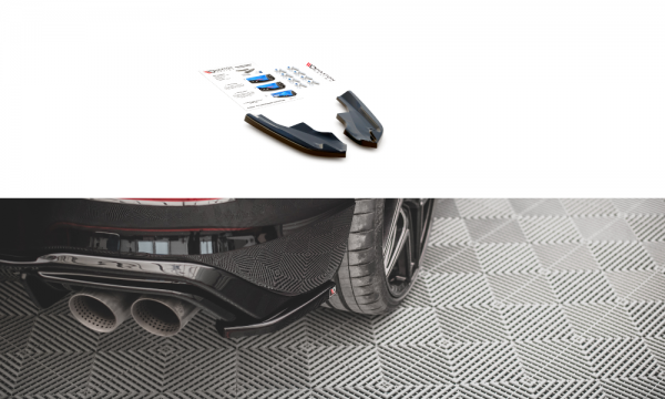 Heck Ansatz Flaps Diffusor V.4 für Volkswagen Golf R Mk8 schwarz Hochglanz