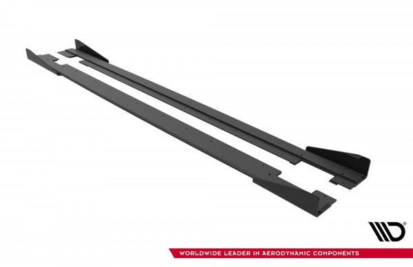 Street Pro Seitenschweller Ansatz für + Flaps Audi TT S / TT S-Line 8J Facelift schwarz Hochglanz