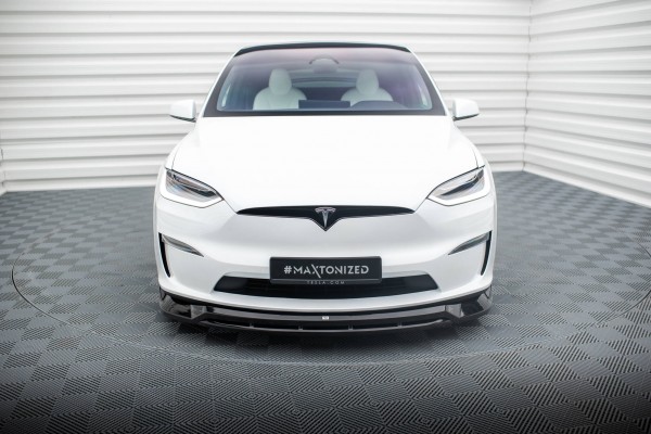 Front Ansatz V.1 für Tesla Model X Mk1 Facelift schwarz Hochglanz