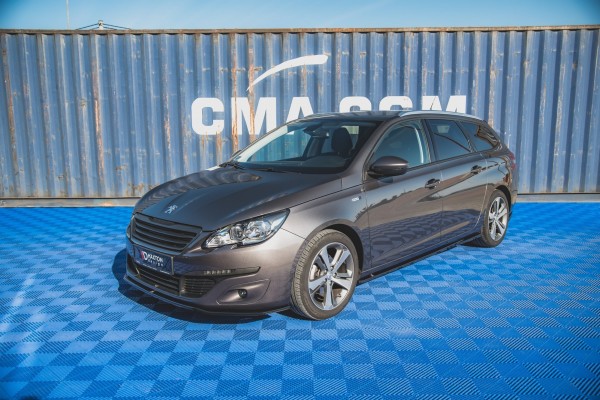 Seitenschweller Ansatz für Peugeot 308 SW Mk2 Facelift schwarz Hochglanz