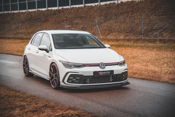 Front Ansatz V.5 für Volkswagen Golf GTI / GTE / R-Line Mk8 schwarz Hochglanz