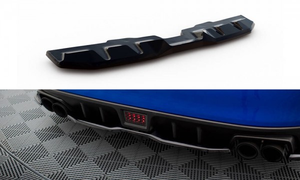 Mittlerer Diffusor Heck Ansatz V.2 für Subaru WRX STI Mk1 schwarz Hochglanz