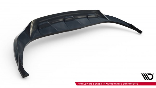 Hinten Splitter (mit einem vertikalem balken) für Audi Q8 Mk1 schwarz Hochglanz