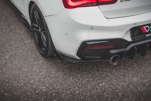 Robuste Racing Heck Ansatz Flaps Diffusor V.3 +Flaps für BMW 1er M140i schwarz Hochglanz