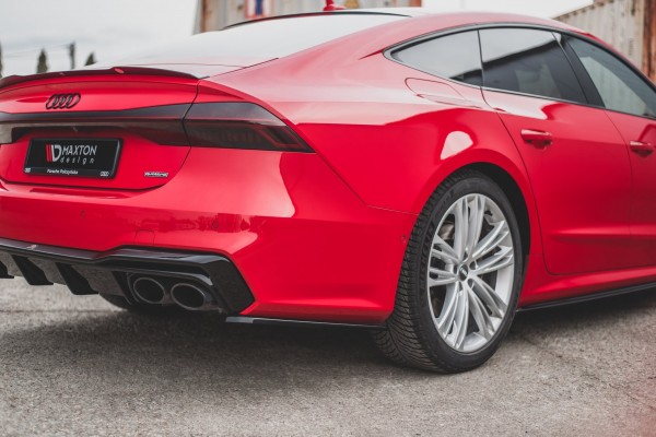 Heck Ansatz Flaps Diffusor für Audi A7 S-Line C8 / S7 C8 schwarz Hochglanz