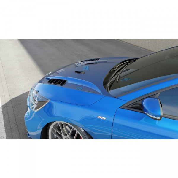 MOTORHAUBEN LUFTSCHLITZE FORD FOCUS MK4 schwarz Hochglanz