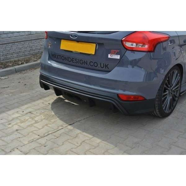 Diffusor Heck Ansatz für Ford Focus ST Mk3 FL (RS-Look) schwarz Hochglanz