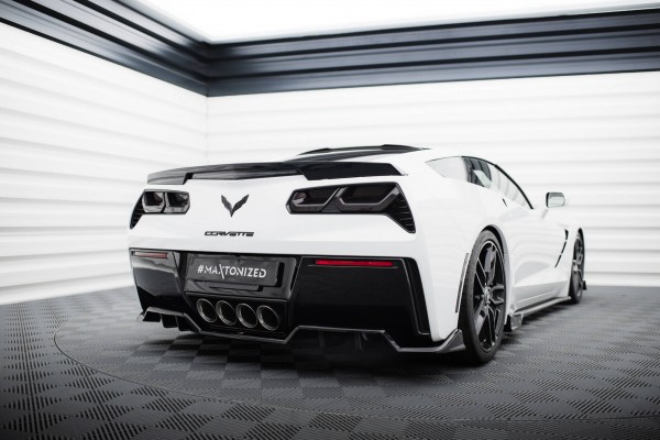 Mittlerer Diffusor Heck Ansatz DTM Look für Chevrolet Corvette C7 schwarz Hochglanz