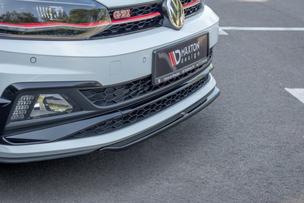 Front Ansatz V.4 für VW Polo GTI Mk6 schwarz Hochglanz