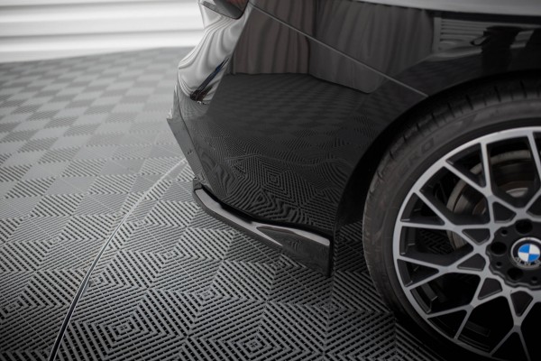 Heck Ansatz Flaps Diffusor V.4 für BMW 2 G42 schwarz Hochglanz