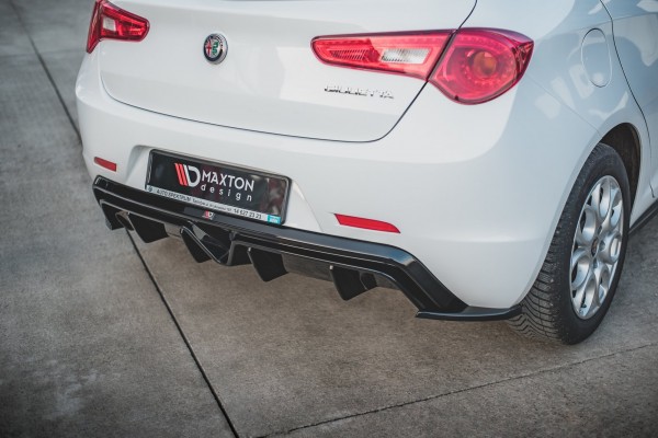 Heck Ansatz Flaps Diffusor V.3 für Alfa Romeo Giulietta Facelift schwarz Hochglanz