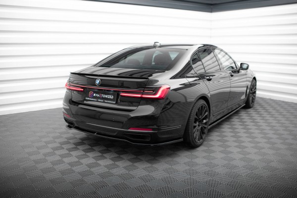 Zentrale Hinten Splitte BMW 7 G11 Facelift schwarz Hochglanz