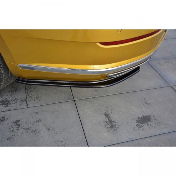 Heck Ansatz Flaps Diffusor für Volkswagen Arteon R-Line schwarz Hochglanz