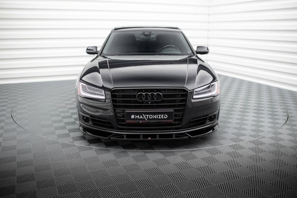 Front Ansatz für Audi A8 D4 Facelift schwarz Hochglanz