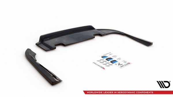 Mittlerer Diffusor Heck Ansatz DTM Look für V.1 Volvo V90 Mk2 schwarz Hochglanz