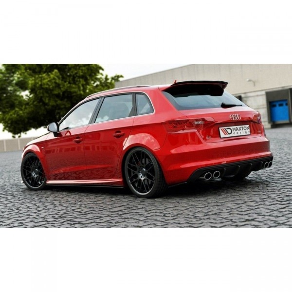Heck Ansatz Flaps Diffusor passend für Audi S3 8V SPORTBACK schwarz matt