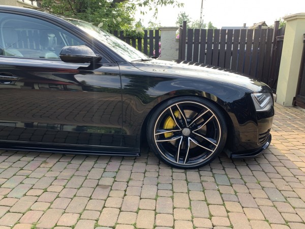 Seitenschweller Ansatz für Audi A8 Lang D4 schwarz Hochglanz