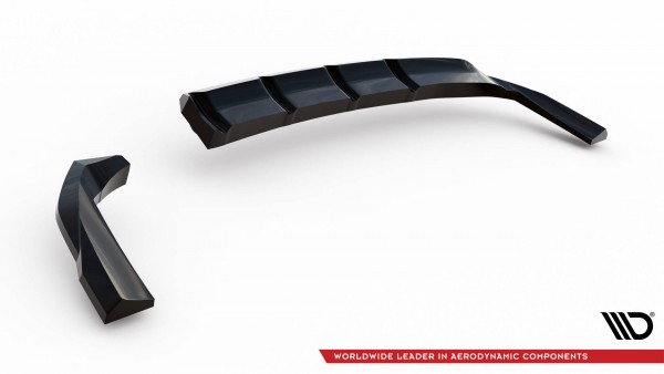 Hinten Splitter (mit einem vertikalem balken) für Hyundai Tucson N-Line Mk4 schwarz Hochglanz
