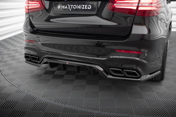 Mittlerer Diffusor Heck Ansatz DTM Look für V.1 Mercedes-AMG GLC 63 SUV X253 schwarz Hochglanz