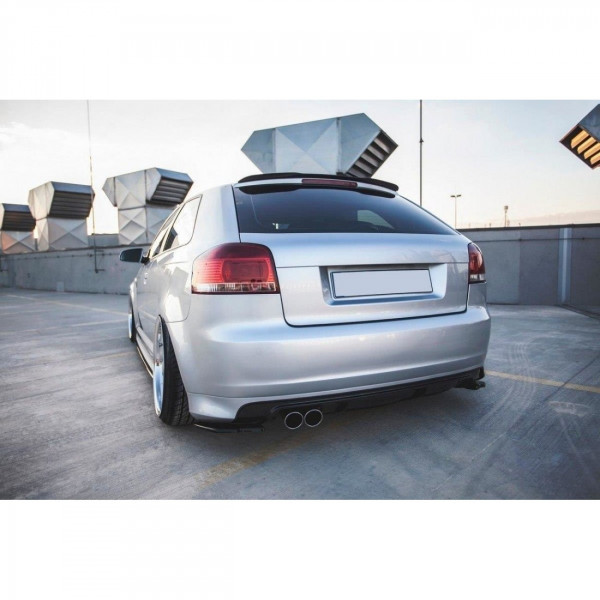 Heck Ansatz Flaps Diffusor passend für AUDI S3 8P Facelift 2006-2008 Carbon Look