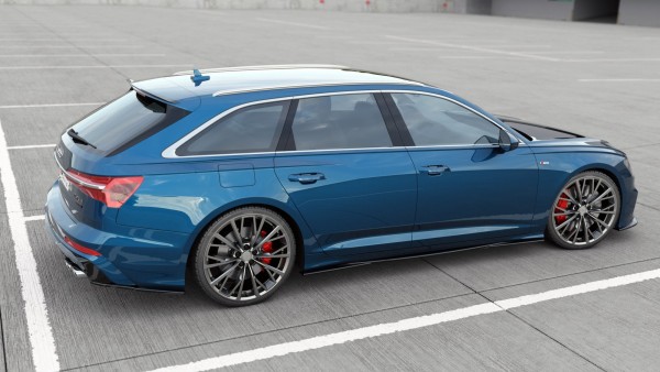 Seitenschweller Ansatz für Aud A6 S-Line / S6 C8 schwarz Hochglanz