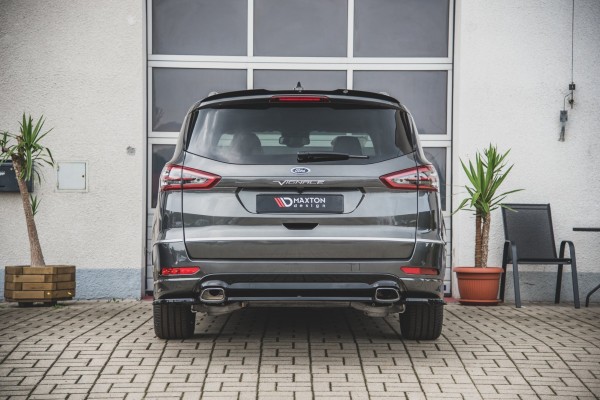 Mittlerer Diffusor Heck Ansatz für Ford S-Max Vignale Mk2 Facelift schwarz Hochglanz